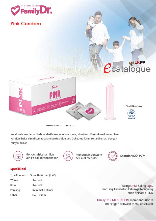 Brochure familyDr Condom Alat kontrasepsi pria kondom familyDr PINK