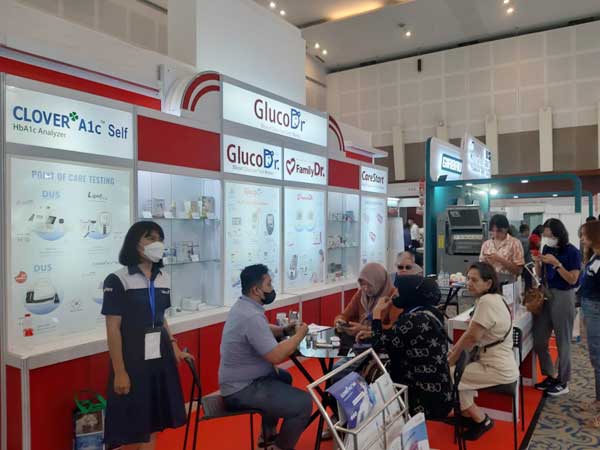 booth PT Medisindo Bahana pada acara HOSPEX Surabaya 2023