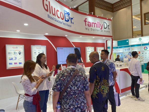 Suasana Booth Stand PT Medisindo Bahana Pada Acara HOSPEX 2023 Jakarta